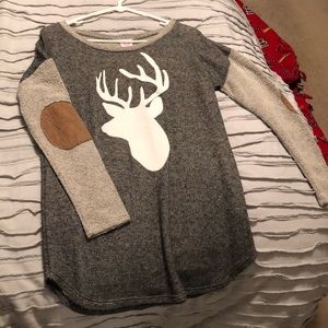 Grey Reindeer Tunic Sweatshirt